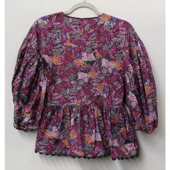 *NEW* KIKA VARGAS WOMEN'S CORAL REEF SCALLOP EDGE WRAP TOP - Picture 2 of 5